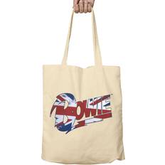 Polyester Fabric Tote Bags Official David Bowie Tote Bag Union Jack Logo Aladdin Sane new Beige Fabric Cream