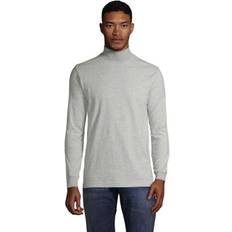 Lands' End Men Jumpers Lands' End Long Sleeve Super-T Mockneck Gray Heather Regular