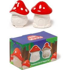 Ceramic - Red Spice Mills Puckator Novelty Ceramic & Fairy Toadstool Salt Mill, Pepper Mill