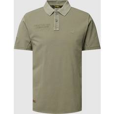 Camel Active Poloshirt mit Logo-Stitching in Khaki, Größe