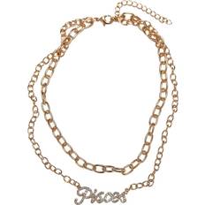 Urban Classics diamond zodiac golden necklace pisces
