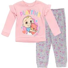 CoComelon CoComelon JJ Infant Baby Girls Sweatshirt Jogger and Pants Set Pink/Gray Months