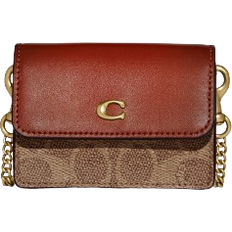 Coach Half Flap Card Case In Colorblock Signature - Brass/Tan/Rust