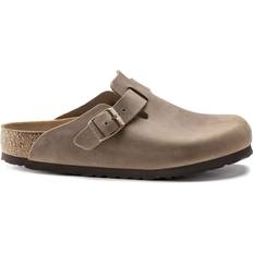 Brown - Men Outdoor Slippers Birkenstock Boston Oiled Leather - Tobacco Brown