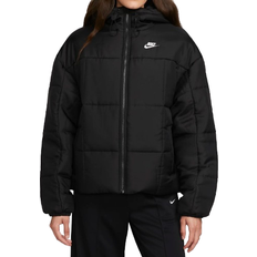 Nike Polyester Jackets Nike Sportswear Classic Puffer Therma-FIT Loose Hooded Jacket Women's - Black/White