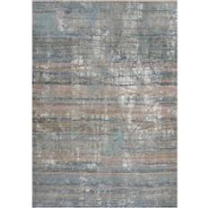 Loomed Blue Abstract Distressed Beige