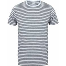 Unisex - Viscose Tops Striped Short Sleeve T-Shirt Pale Grey