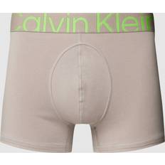 Calvin Klein Beige Men's Underwear Calvin Klein Mens Satelite Branded-waistband Mid-rise Stretch-cotton Trunks