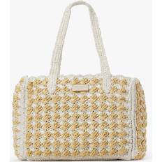 Kate Spade Handbags Kate Spade High Tide Striped Crochet Raffia Medium White One Size