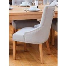 Baumhaus Chairs Baumhaus Oak Accent Narrow Back Upholstered Kitchen Chair