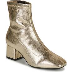 Les Tropéziennes Daniela Metallic Ankle Boots with Block Heel Gold-Coloured