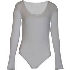 White - Women Shapewear & Under Garments Brave Soul Womens/Ladies Long Sleeve Low Cut Bodysuit White