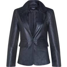 3XL - Women Blazers Infinity Leather Infinity Leather Womens Soft Blazer Jacket-Apeldoorn Black