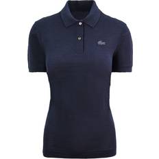 Women - Wool Polo Shirts Lacoste Plain Womens Navy Polo Shirt Wool