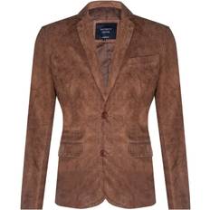 Brown - Men Blazers Infinity Leather Men's Tan Suede Blazer Soft Real Italian Leather Brown