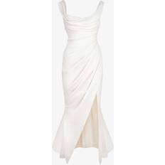 House of CB Womens Ivory Delphine Sleeveless Satin Maxi Dress 10/12