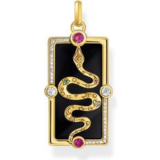 Grey - Women Charms & Pendants Thomas Sabo Gold Plated Cosmic Snake Colourful Stones Pendant