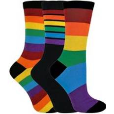 Sock Snob Pairs Striped Rainbow Design Casual School Multi 12-3