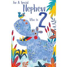 Kingfisher Special Nephew 2nd Age 2 Today Cute Hippo Happy Birthday Card Lovely Verse