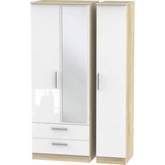 Welcome Furniture Ready Assembled Contrast Triple Mirror With Wardrobe