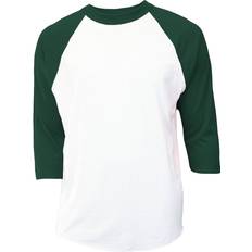 Soffe Youth Baseball Jersey Tee, X-Small, White/Dark Green