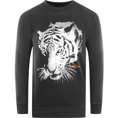 Roberto Cavalli Class Tiger Silhouette Logo Black Sweatshirt