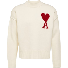 Women - Wool Tops Ami Paris Ami de Coeur Sweater Unisex - Off White/Red