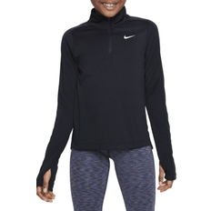 Girls - L T-shirts Nike Girl's Dri-Fit Half-Zip Long Sleeve Top - Black/White