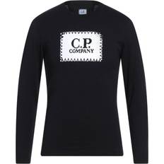 CP COMPANY Clothing CP COMPANY Block Chest Logo Black Long Sleeve T-Shirt