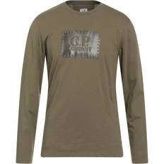 CP COMPANY T-shirts CP COMPANY Block Chest Logo Green Long Sleeve T-Shirt