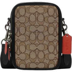 Coach Stanton Crossbody In Signature Jacquard - Black Antique Nickel/Khaki/Black Multi