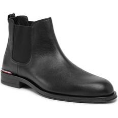 Tommy Hilfiger Men Boots Tommy Hilfiger Signature Leather Chelsea Boots BLACK