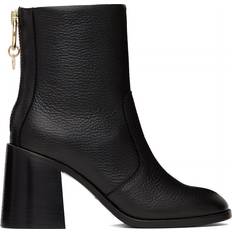 See by Chloé Aryel Leather Heeled Boots Black