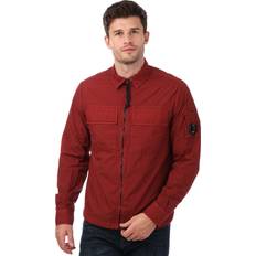 CP COMPANY Shirts CP COMPANY Mens Tayon Ziped Shirt in Red