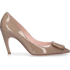 Roger Vivier Choc patent leather platform pumps beige