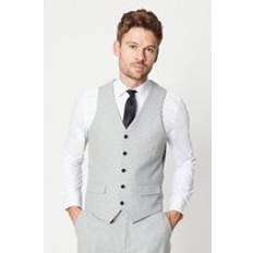 Burton Vests Burton Mens Grey Tweed Waistcoat