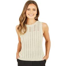 Gold - Women Tank Tops Yumi Lurex Knitted Tank Top