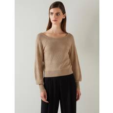 Gold - Women Jumpers LK Bennett LK Bennett Womens Goldie Knitted Tops,Gold