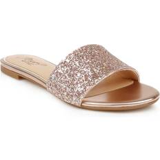 Jewel Badgley Mischka Dillian Evening Slides Rose Gold Glitter Rose Gold Glitter