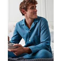 Turquoise Sleepwear 'Stornoway' Herringbone Brushed Cotton Pyjama Set Teal