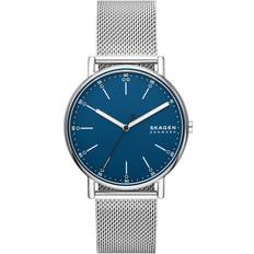 Skagen Unisex Wrist Watches on sale Skagen Signatur Three-Hand Silver Mesh Silver