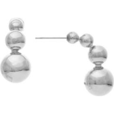 Rivka Friedman Rhodium Graduated Bead Drop Earrings Silver Silver