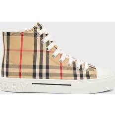 Burberry Childrens Check Cotton High-top Sneakers