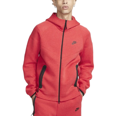 Nike Recycled Fabric Jumpers Nike Men's Sportswear Tech Fleece Windrunner Full Zip Hoodie - Light University Red Heather/Black