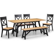 Julian Bowen Hockley Black Dining Set 6pcs