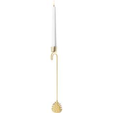 Georg Jensen Pine Cone Gold Candle Holder 23.3cm