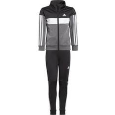 Adidas Kid's Tiberio 3-Stripes Colorblock Shiny Tracksuit - Black/White/Grey Five (IJ6332)