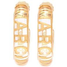 Marc Jacobs Gold Plated Earrings Marc Jacobs The Logo Hoops Clear/Gold Gold