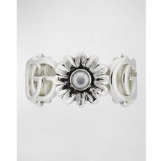 Gucci Womens Silver GG Marmont Flower Sterling-silver Ring Q-R