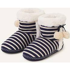 Accessorize Nautical Stripe Slipper Boots Blue